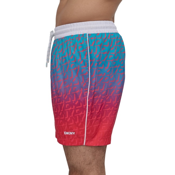 Men's Swim Shorts in Red and Blue - Picture 4 of 4